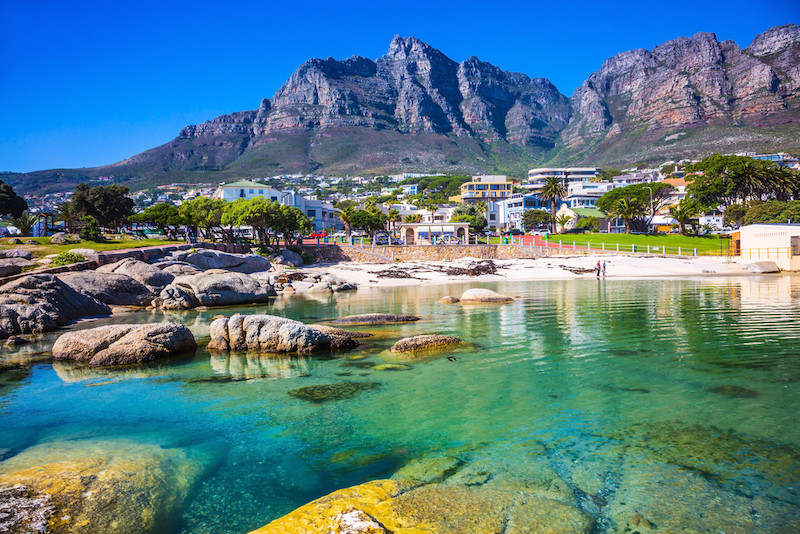 Cape Town coastline and Table Mountain