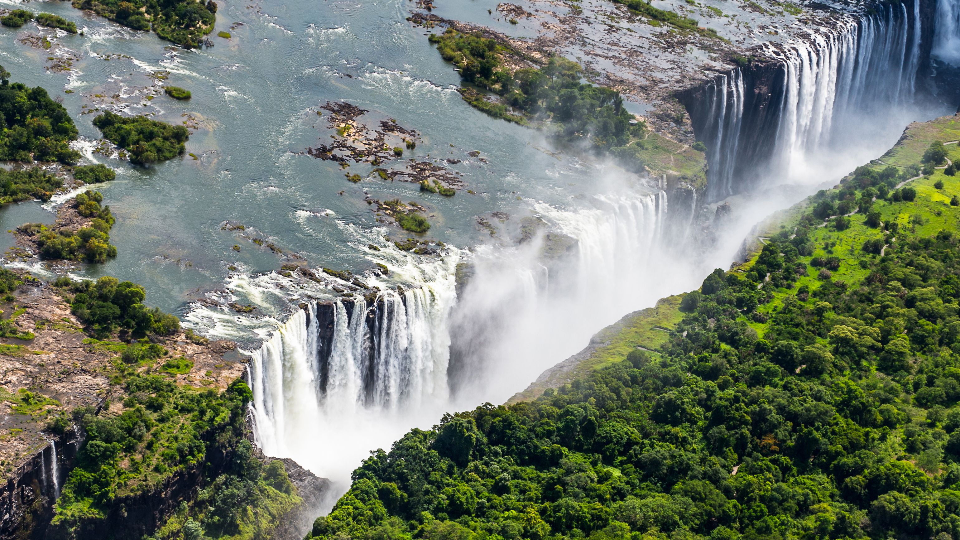 Aerial view of Victoria Falls